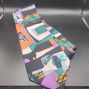 Picasso Abstract Patterned 100% Silk Men's Tie